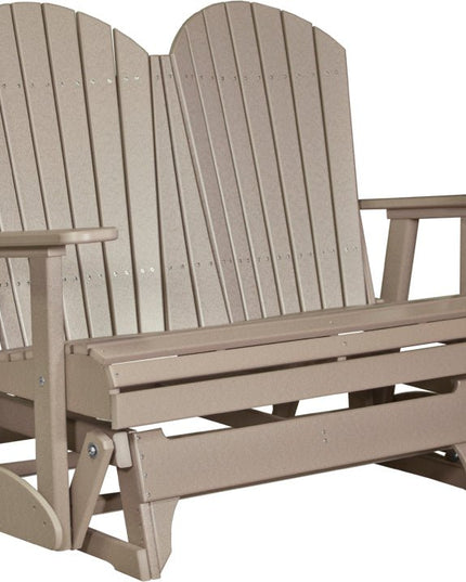 LuxCraft 4 foot Adirondack Poly Glider Weatherwood