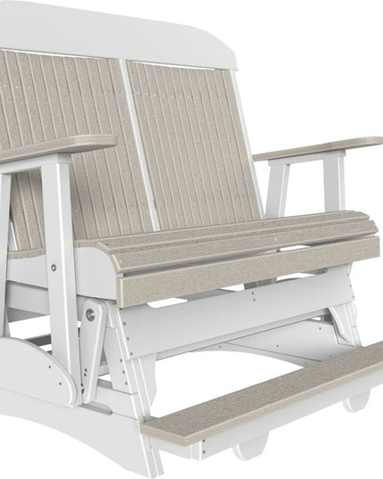 LuxCraft 4 foot Classic Poly Balcony Glider Birch & White