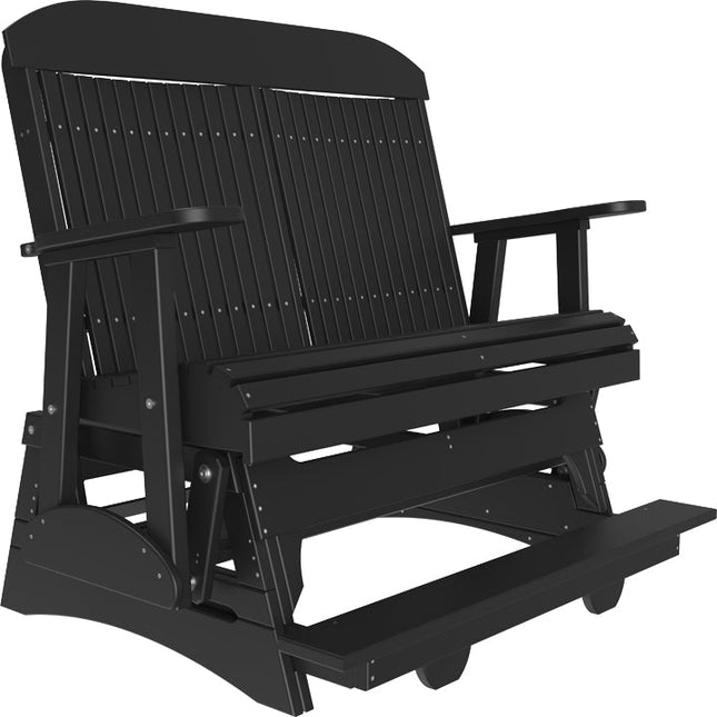 LuxCraft 4 foot Classic Poly Balcony Glider Black