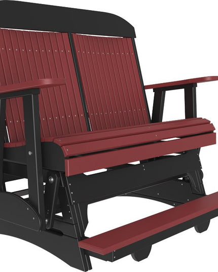LuxCraft 4 foot Classic Poly Balcony Glider Cherrywood & Black