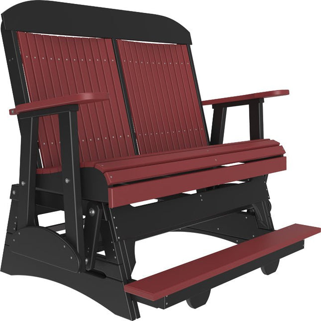 LuxCraft 4 foot Classic Poly Balcony Glider Cherrywood & Black