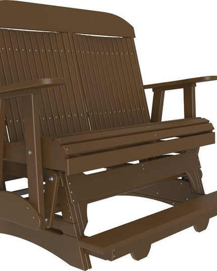 LuxCraft 4 foot Classic Poly Balcony Glider Chestnut Brown