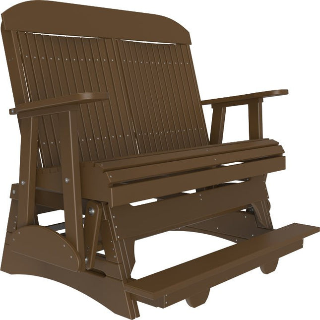 LuxCraft 4 foot Classic Poly Balcony Glider Chestnut Brown