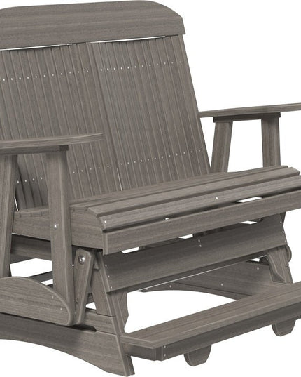 LuxCraft 4 foot Classic Poly Balcony Glider Coastal Gray