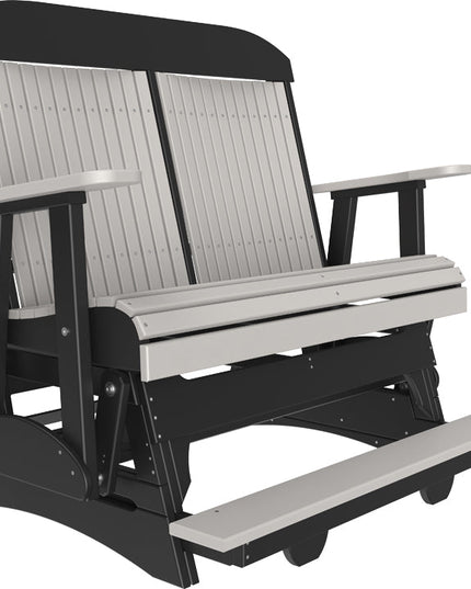 LuxCraft 4 foot Classic Poly Balcony Glider Dove Gray & Black