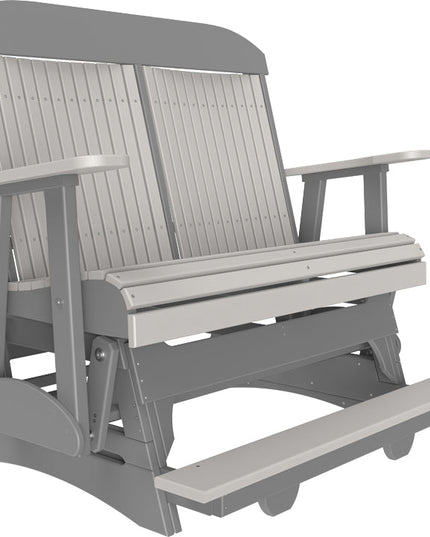 LuxCraft 4 foot Classic Poly Balcony Glider Dove Gray & Slate