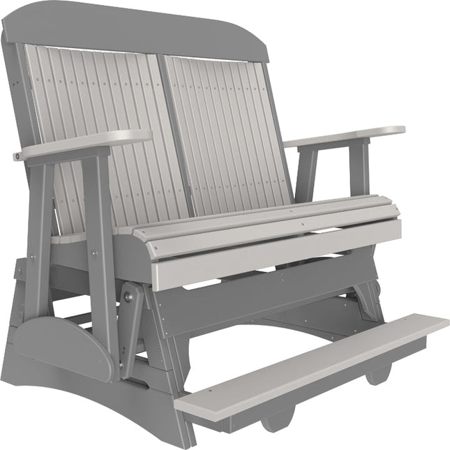LuxCraft 4 foot Classic Poly Balcony Glider Dove Gray & Slate