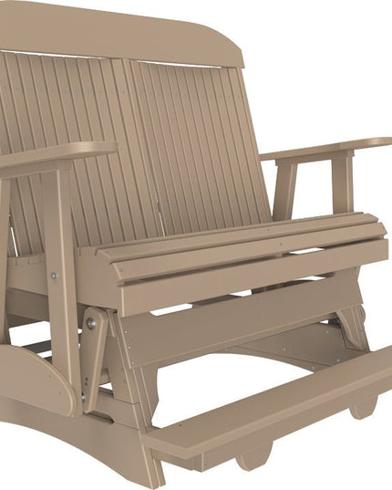 LuxCraft 4 foot Classic Poly Balcony Glider Weatherwood