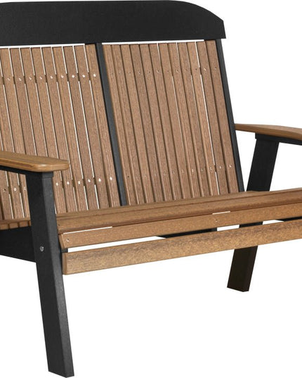 LuxCraft 4 foot Classic Poly Bench Antique Mahogany & Black