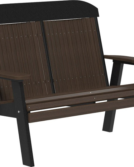 LuxCraft 4 foot Classic Poly Bench Brazilian Walnut & Black