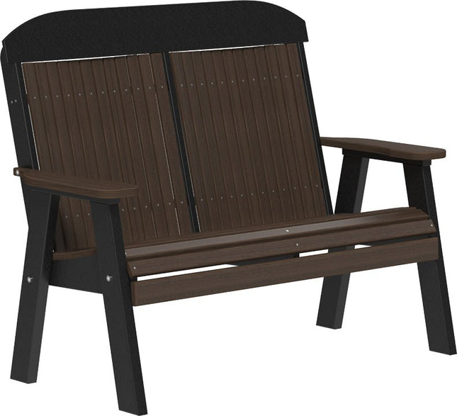 LuxCraft 4 foot Classic Poly Bench Brazilian Walnut & Black