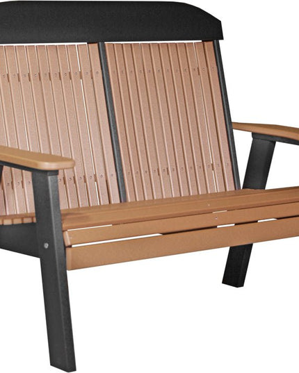 LuxCraft 4 foot Classic Poly Bench Cedar & Black
