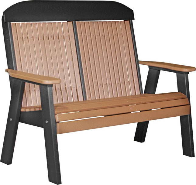 LuxCraft 4 foot Classic Poly Bench Cedar & Black