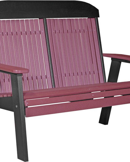 LuxCraft 4 foot Classic Poly Bench Cherrywood & Black