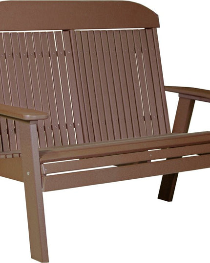 LuxCraft 4 foot Classic Poly Bench Chestnut Brown