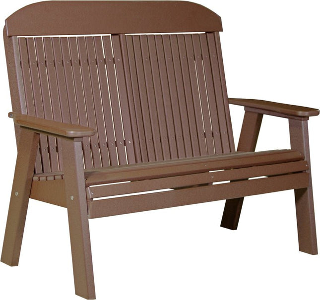 LuxCraft 4 foot Classic Poly Bench Chestnut Brown