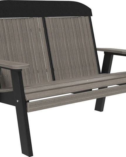 LuxCraft 4 foot Classic Poly Bench Coastal Gray & Black