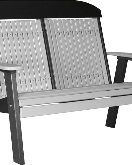 LuxCraft 4 foot Classic Poly Bench Dove Gray & Black