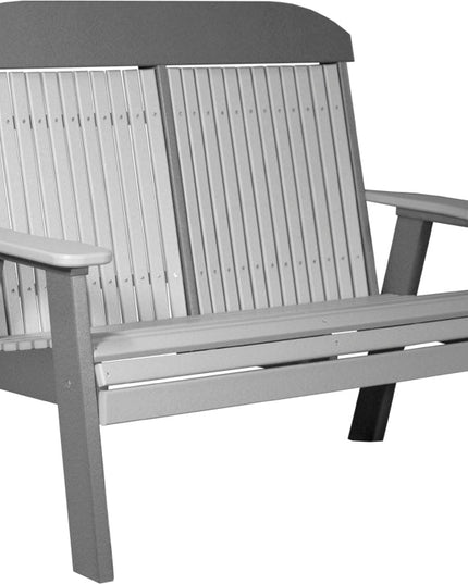 LuxCraft 4 foot Classic Poly Bench Dove Gray & Slate