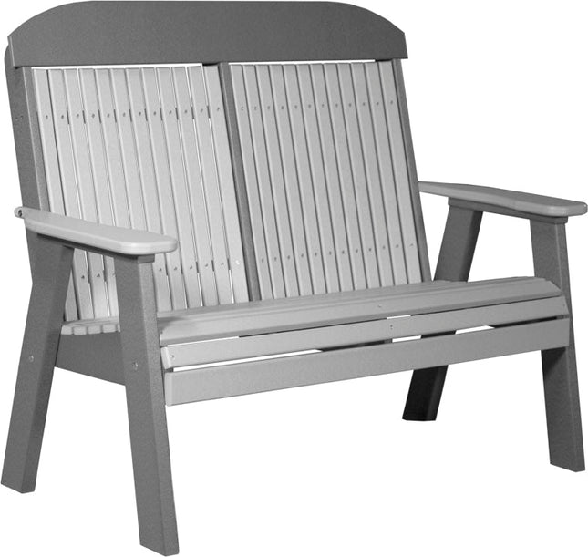 LuxCraft 4 foot Classic Poly Bench Dove Gray & Slate