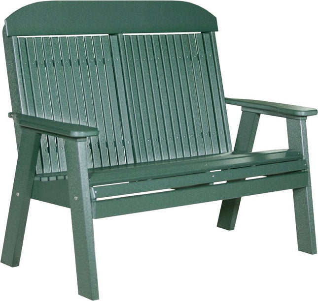 LuxCraft 4 foot Classic Poly Bench Green