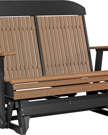 LuxCraft 4 foot Classic Poly Glider Antique Mahogany & Black