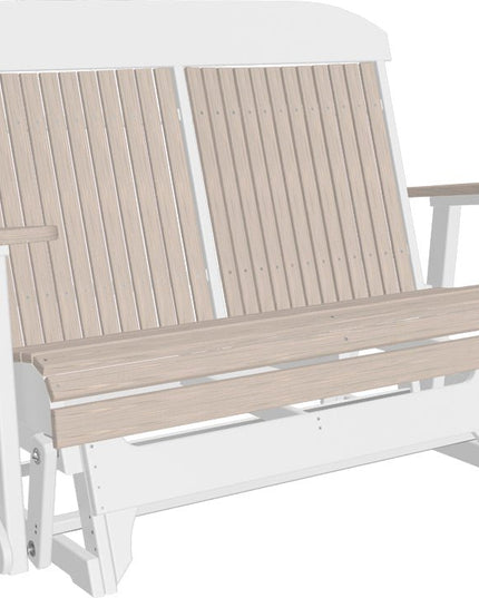 LuxCraft 4 foot Classic Poly Glider Birch & White