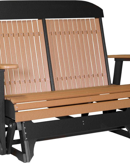 LuxCraft 4 foot Classic Poly Glider Cedar & Black