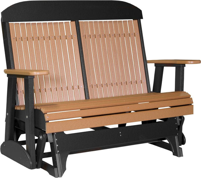 LuxCraft 4 foot Classic Poly Glider Cedar & Black