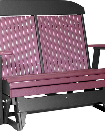 LuxCraft 4 foot Classic Poly Glider Cherrywood & Black