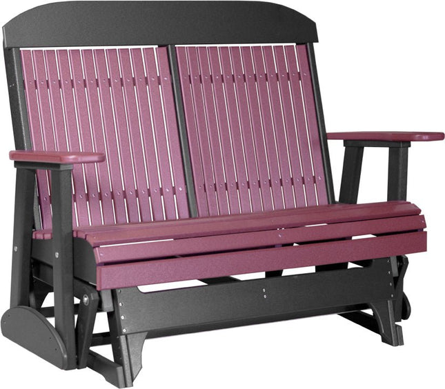 LuxCraft 4 foot Classic Poly Glider Cherrywood & Black