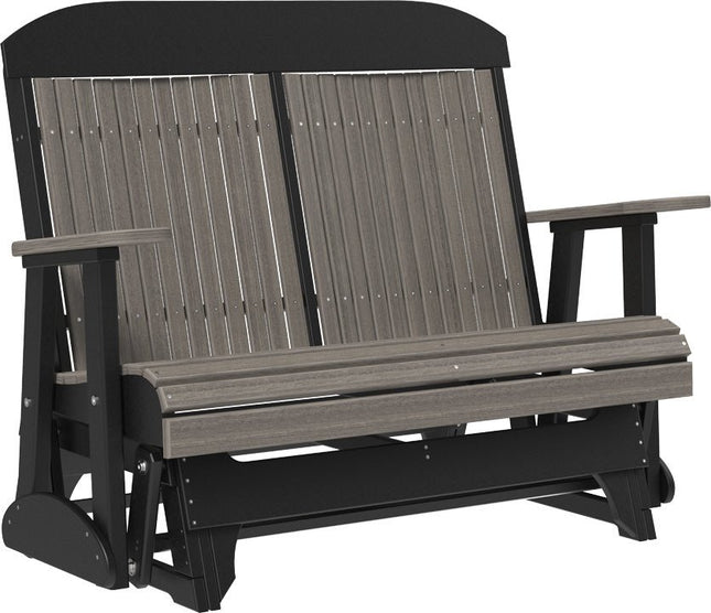 LuxCraft 4 foot Classic Poly Glider Coastal Gray & Black