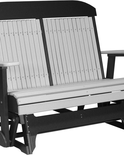 LuxCraft 4 foot Classic Poly Glider Dove Gray & Black