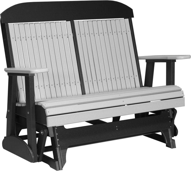 LuxCraft 4 foot Classic Poly Glider Dove Gray & Black