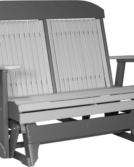 LuxCraft 4 foot Classic Poly Glider Dove Gray & Slate