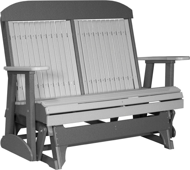 LuxCraft 4 foot Classic Poly Glider Dove Gray & Slate