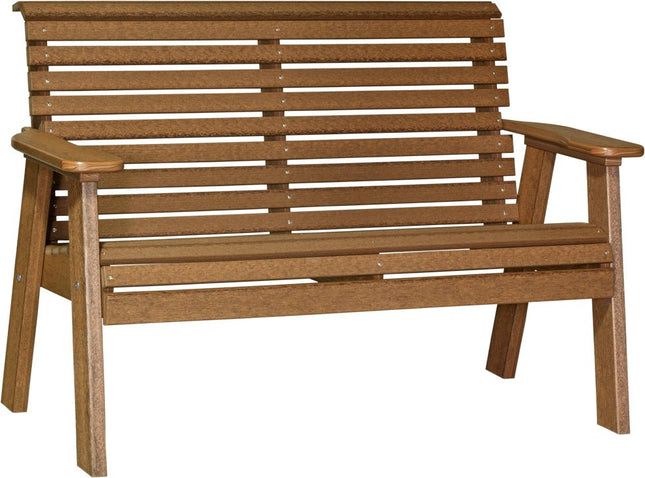 LuxCraft 4 foot Plain Poly Bench Antique Mahogany