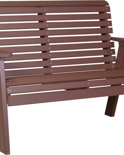 LuxCraft 4 foot Plain Poly Bench Chestnut Brown