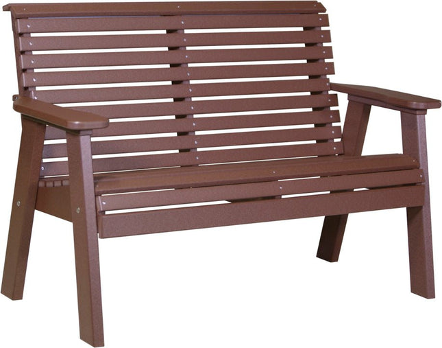 LuxCraft 4 foot Plain Poly Bench Chestnut Brown