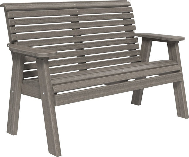 LuxCraft 4 foot Plain Poly Bench Coastal Gray