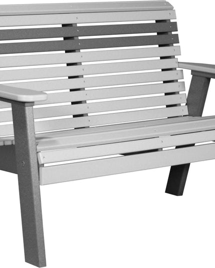 LuxCraft 4 foot Plain Poly Bench Dove Gray & Slate