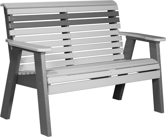 LuxCraft 4 foot Plain Poly Bench Dove Gray & Slate