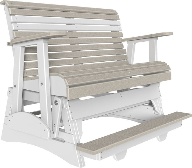LuxCraft 4 foot Plain Poly Balcony Glider Birch & White