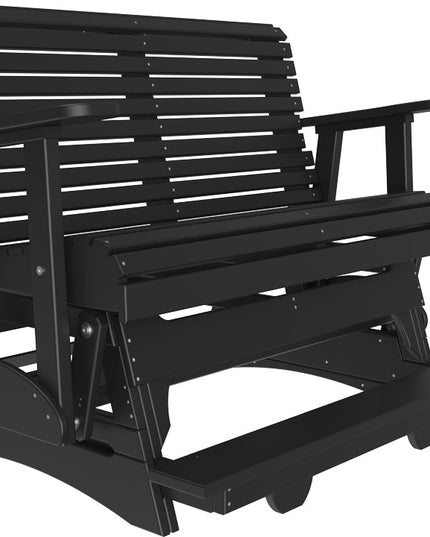 LuxCraft 4 foot Plain Poly Balcony Glider Black