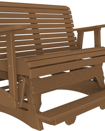 LuxCraft 4 foot Plain Poly Balcony Glider Antique Mahogany