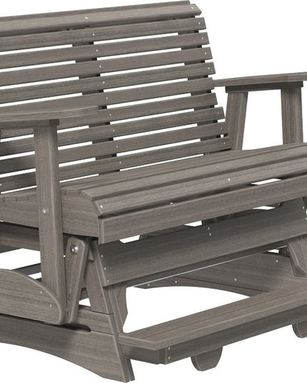 LuxCraft 4 foot Plain Poly Balcony Glider Coastal Gray