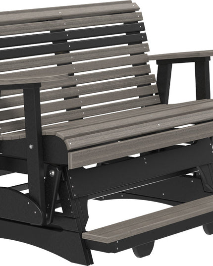 LuxCraft 4 foot Plain Poly Balcony Glider Coastal Gray