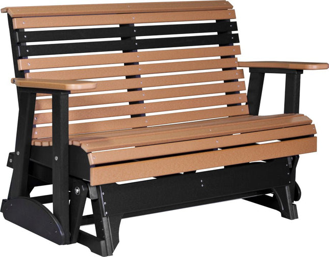 LuxCraft 4 foot Plain Poly Glider Cedar & Black