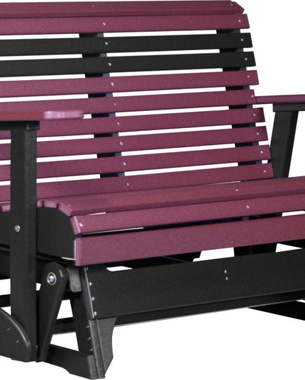 LuxCraft 4 foot Plain Poly Balcony Glider Cherrywood & Black