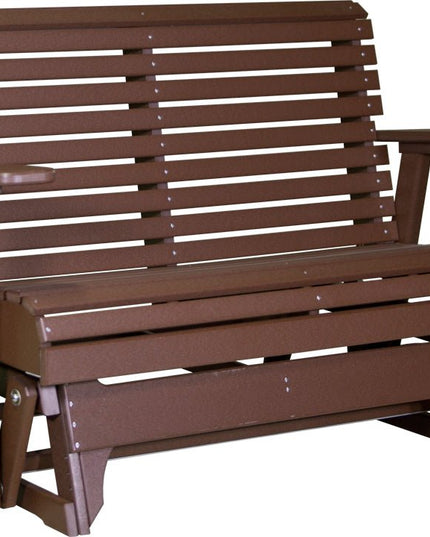 LuxCraft 4 foot Plain Poly Balcony Glider Chestnut Brown